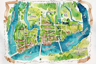 create custom map in watercolor style
