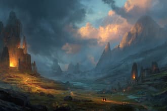do fantasy background and landscape