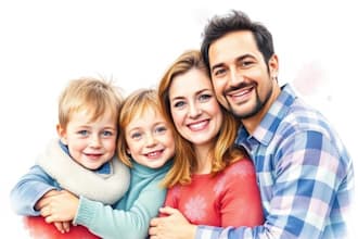 custom watercolor family portrait from photo