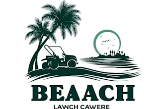 design beach landscape and lawn care logo