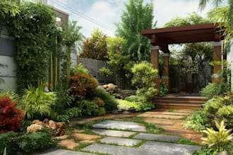 do backyard landscape design, landscape rendering