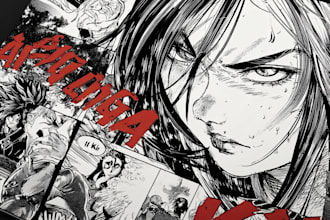 draw manga comic pages and graphic novel illustrations