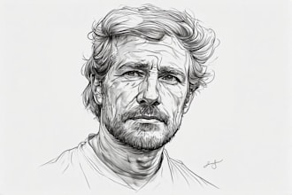 draw a wsj style hedcut portrait for you