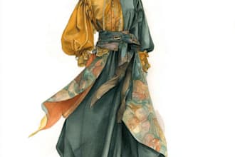 draw a fashion or editorial illustration, sketch, commercial