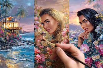 create a lifelike oil painting style artwork