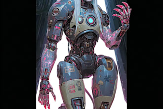 design futuristic robot or mecha character art