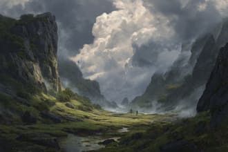 design detailed fantasy landscapes and environments