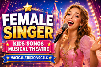 sing female disney song, musical theatre, nusery rhymes, kid song, broadway song