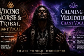 record viking norse tribal calming  vocals for meditation and cinematic music