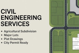 design agricultural subdivision and plat drawings for lots