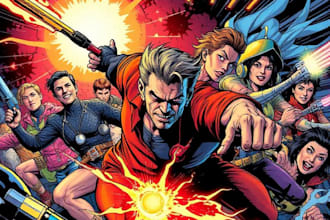 comic book illustration with comic book illustrator