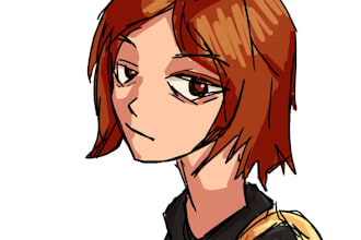 draw a custom anime character in a sketchy indie style
