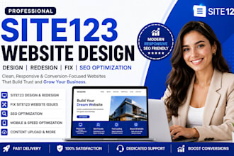 do site123 website design, redesign or fix site 123 website, SEO optimization