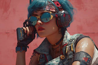 draw cyberpunk character art