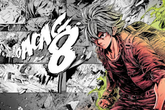 draw manga comic pages and graphic novel scenes
