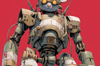 draw a mecha robot art and illustration