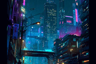 design science fiction city, cyberpunk concept art