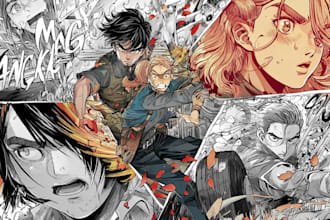 illustrate manga comic pages and graphic novel artwork