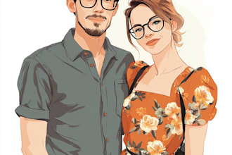draw couple portrait illustration