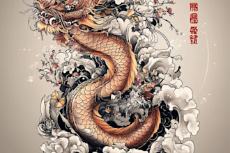 do a tattoo design in japanese style