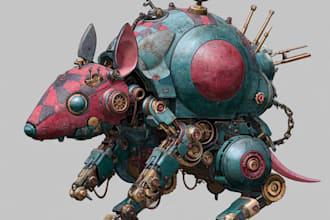 design sci fi mecha and robot concept art