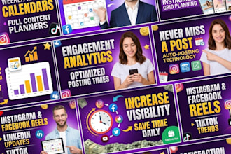 schedule posts for facebook, insta, twitter, linkdin, tiktok etc