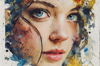 draw  outstanding watercolor portrait