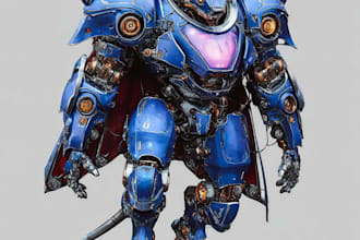 draw a mecha and robot art