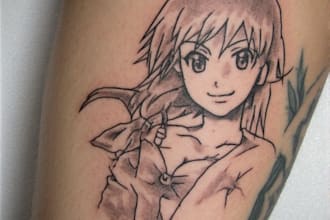 design custom anime tattoo or manga tattoo
