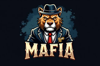 design outstanding lion mafia mascot logo with express delivery