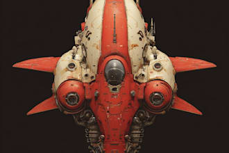 draw custom spaceship sci fi steampunk nft