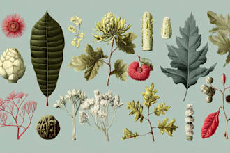 create digital botanical watercolor clipart of flowers