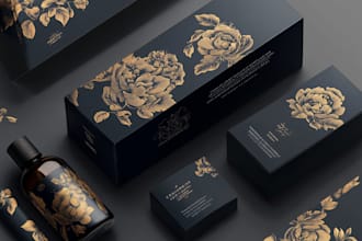 design product packaging box pouch label with mockup