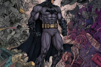 create epic superhero comic art