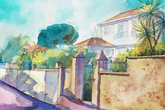 watercolor portrait painting, photo to watercolor portrait