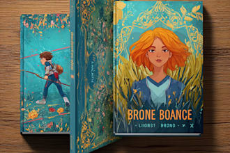 illustrate magical and colorful childrens book covers