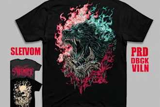 create anime t shirt illustration with cool design