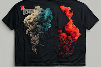 draw custom graphic t shirt illustration for merch