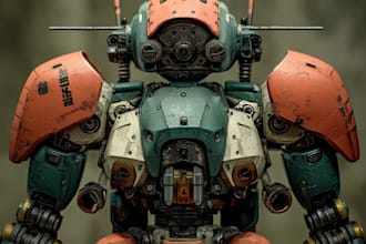 do custom mecha robot art