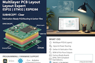 design multilayer pcb layout with fabrication files esp32 stm32 esp8266