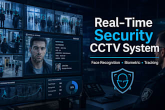 build real time security cctv face recognition and biometric system