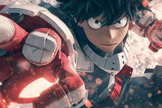 design a superhero or superhero anime manga art