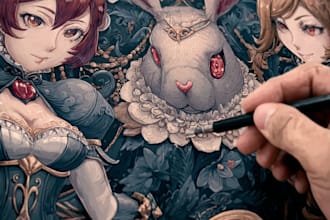 draw manga comic book, webtoon anime illustration