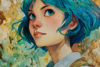 paint watercolor style fantasy portrait
