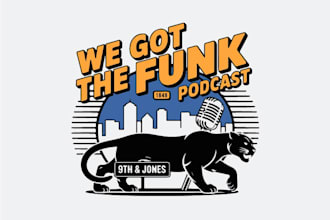 design a modern podcast and audio show logo