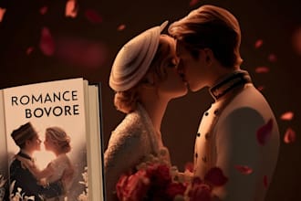 draw fantasy romance book cover with magical art