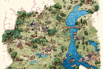 design creative custom maps for fantasy and real projects
