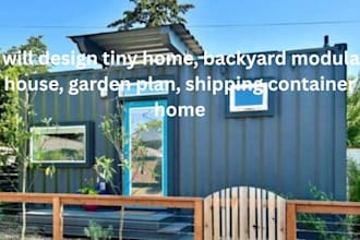 design tiny home, backyard modular house, garden plan, shipping container home