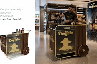design a promotional sampling booth