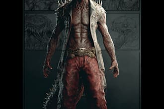 illustrate dark fantasy horror character